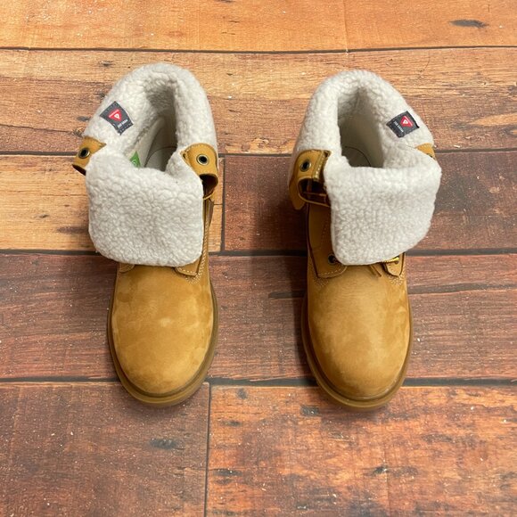 Timberland Women's Linden Woods Fold Down Waterproof Wheat Nubuck Boots - Picture 3 of 6